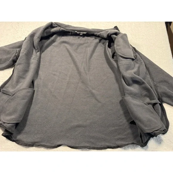 Beverly Hills Polo Club‎ Mens XL Gray Full Zip Fleece Jacket Quilted Yoke Mixed - Picture 5 of 11
